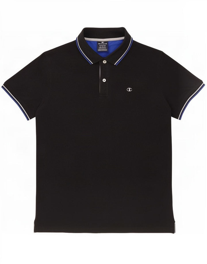 Champion Herren-Poloshirt, mittelgroß, schwarze Baumwolle