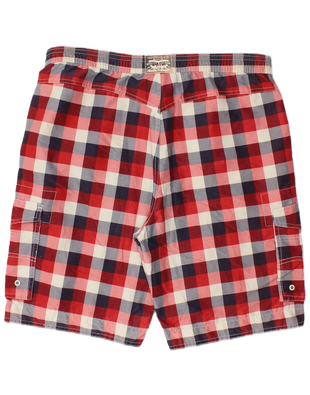 Levi's Herren-Badeshorts XL, rot kariert, Polyester