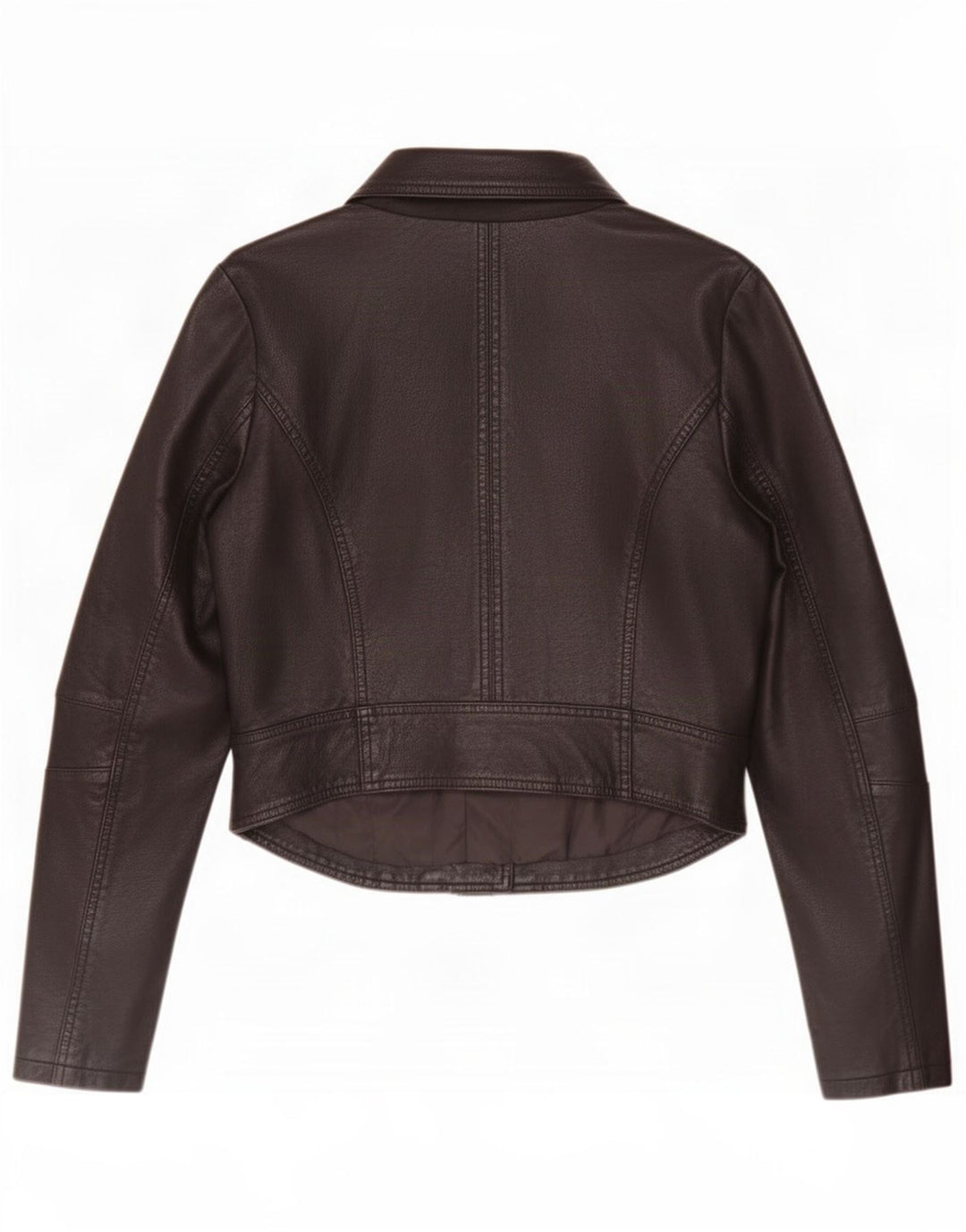 Urban Bliss Damen Crop Leder Bikerjacke UK 12 Medium Schwarz
