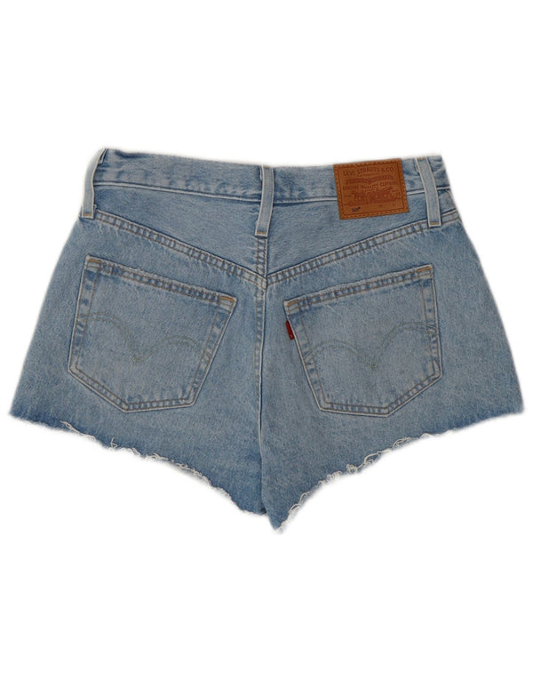 LEVI'S Damen 501 Distressed Denim Hot Pants W27 Small Blau Baumwolle