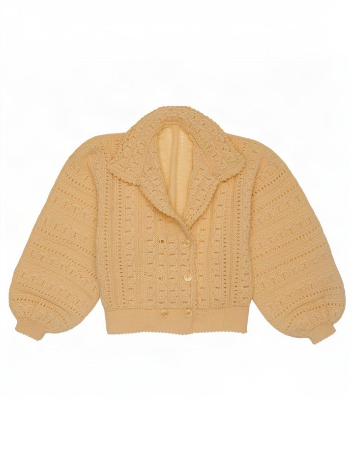 Vintage Damen Cardigan Pullover UK 14 Medium Off White