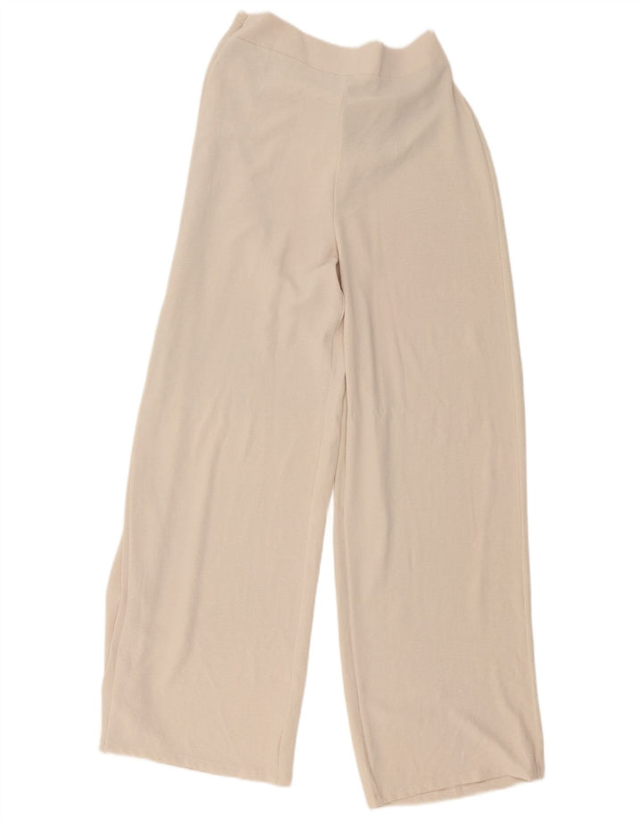 Zara Damen Wickelhose mit weitem Bein, mittelgroß, W26, L30, beige, Polyester