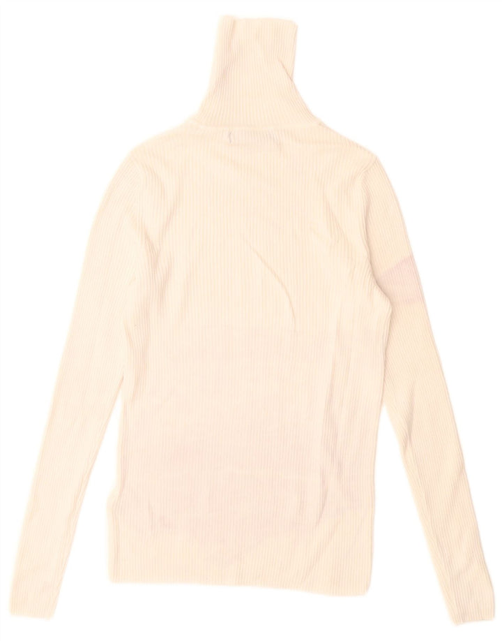 Marks & Spencer Rollkragenpullover für Damen, UK 10, Größe S, weiße Viskose
