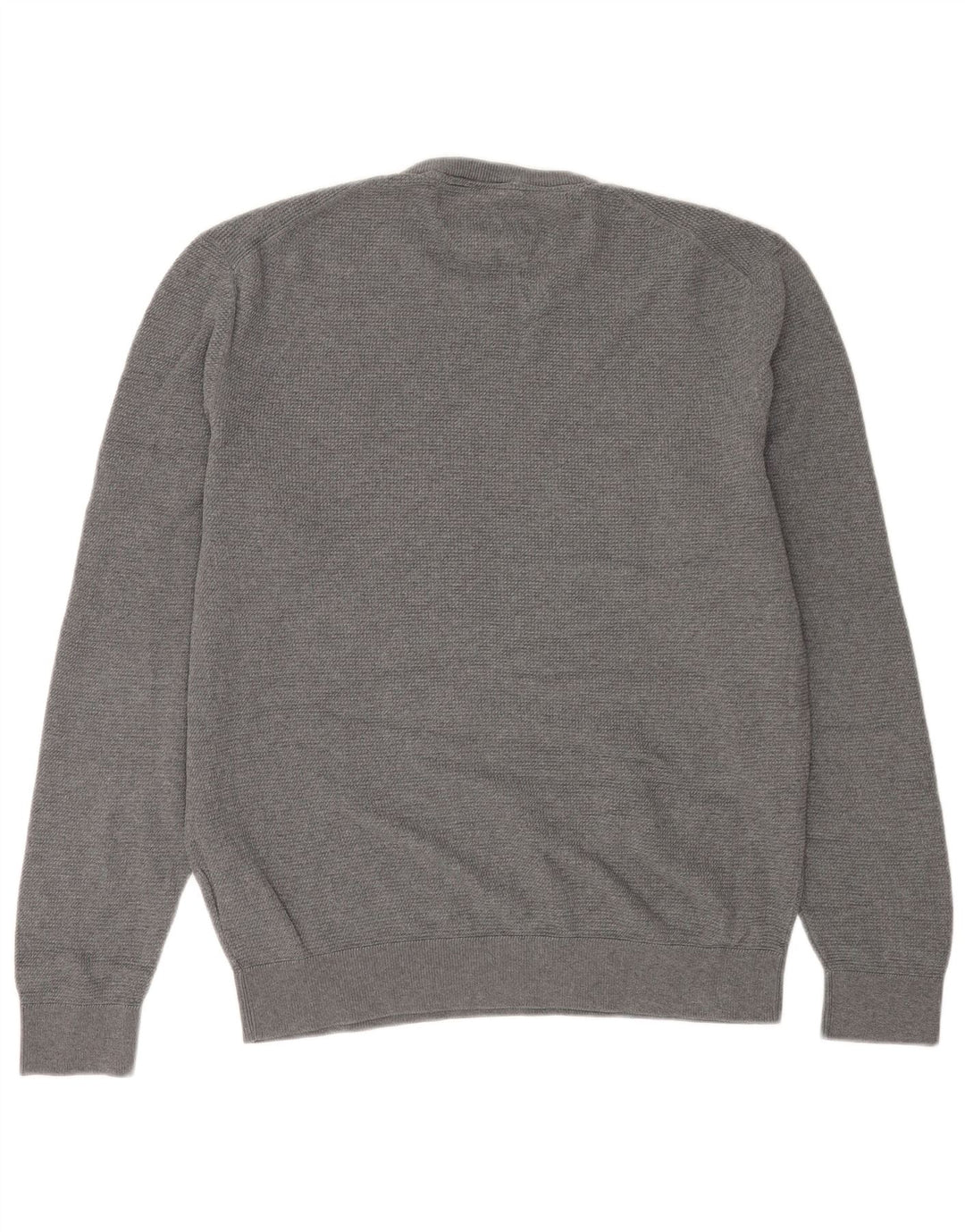 Lerros Herren-Pullover mit Rundhalsausschnitt, XL, graue Baumwolle