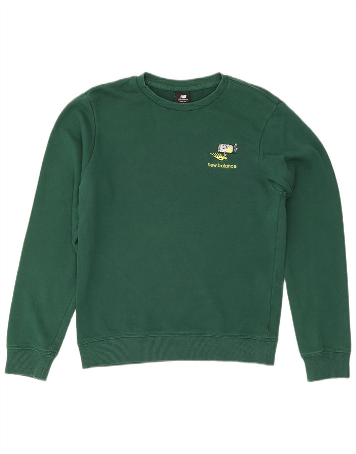 New Balance Herren-Sweatshirt-Pullover, klein, grüne Baumwolle