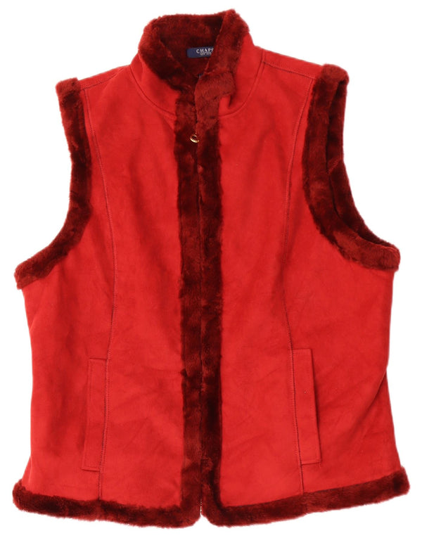 Chaps Damen Sherpa Gilet UK 18 XL Rot Colourblock Acryl