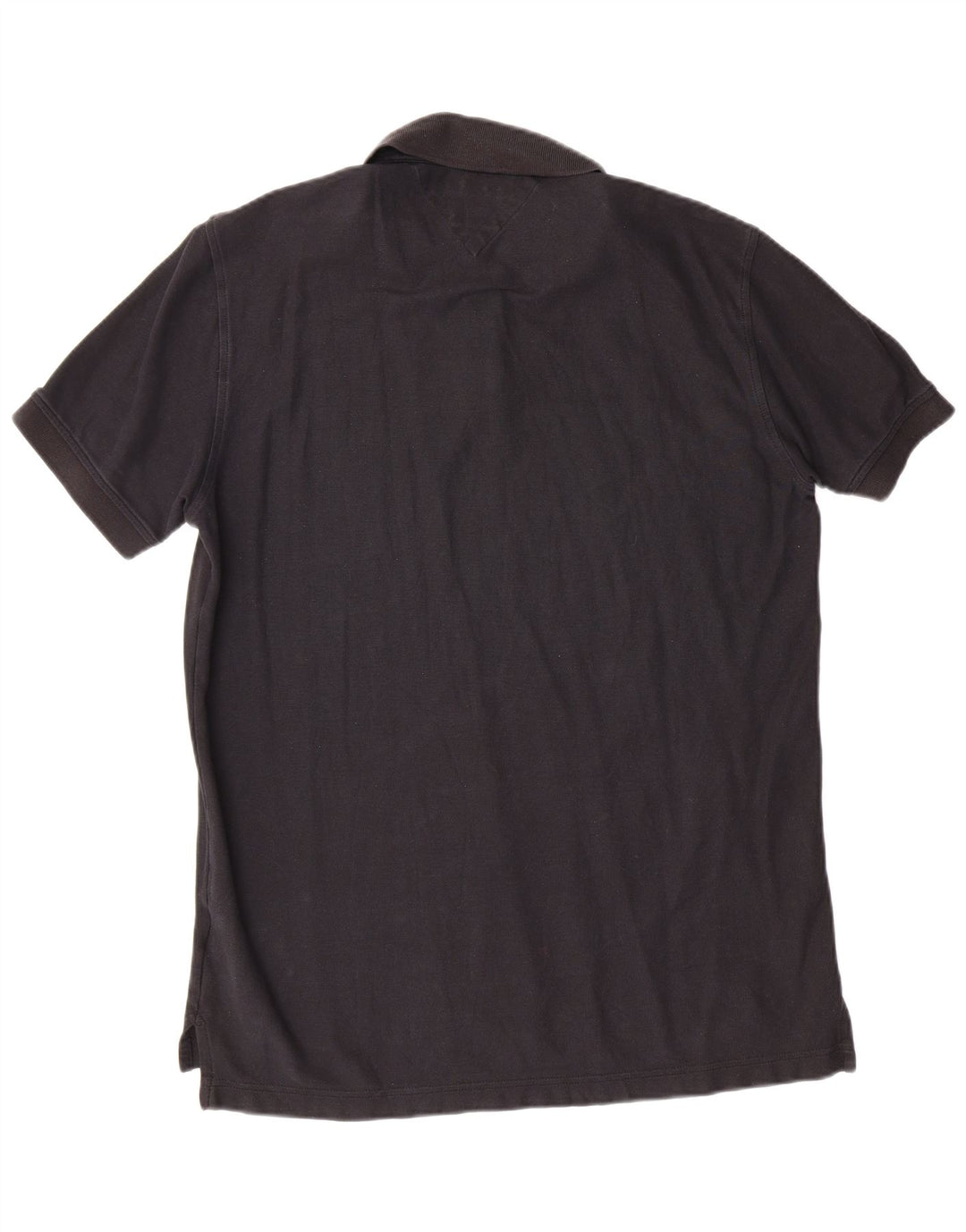 TOMMY HILFIGER Mens Regular Fit Polo Shirt Large Black Cotton