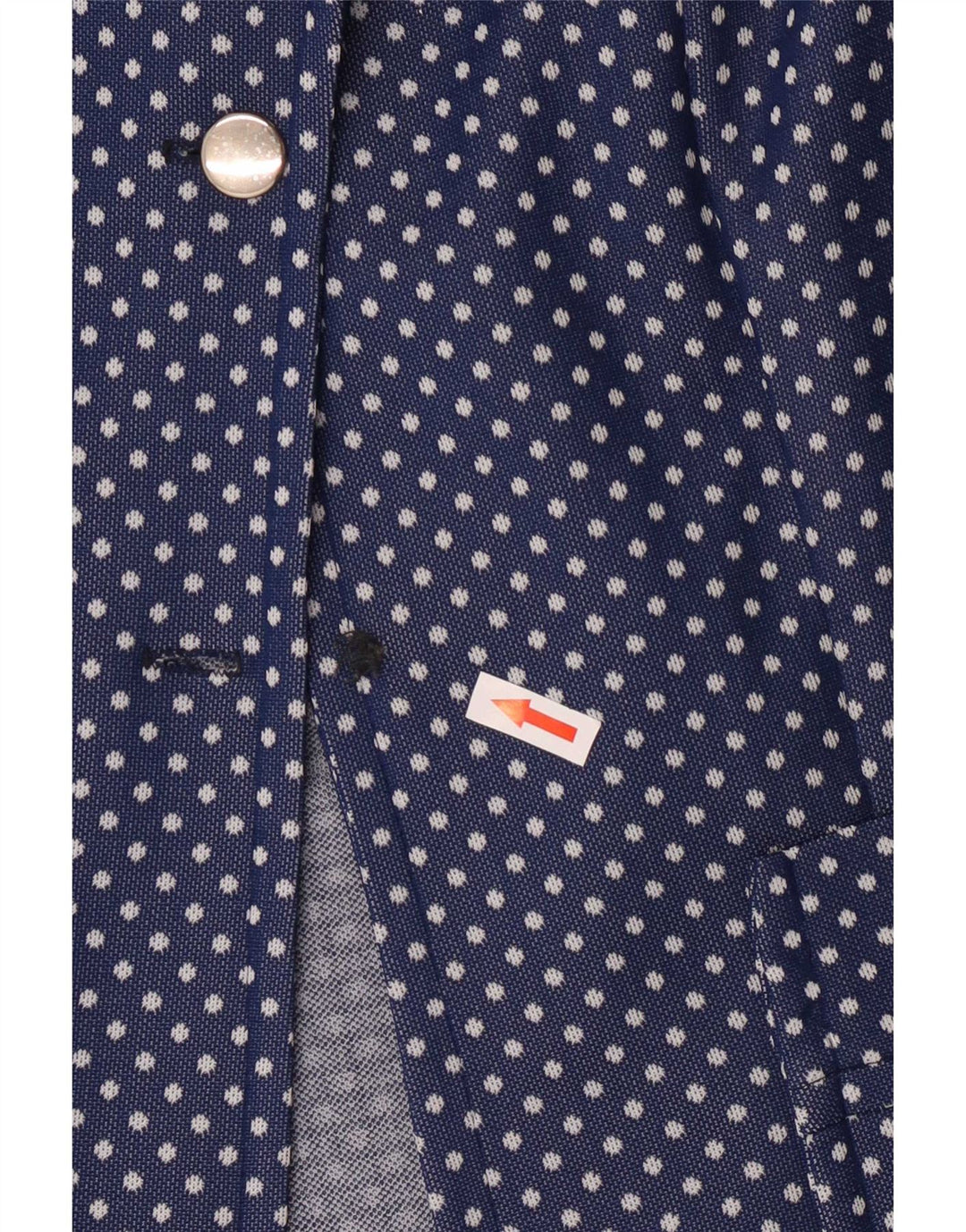 Vintage Damen 2-Knopf-Blazerjacke UK 10 Small Blue Polka Dot Retro