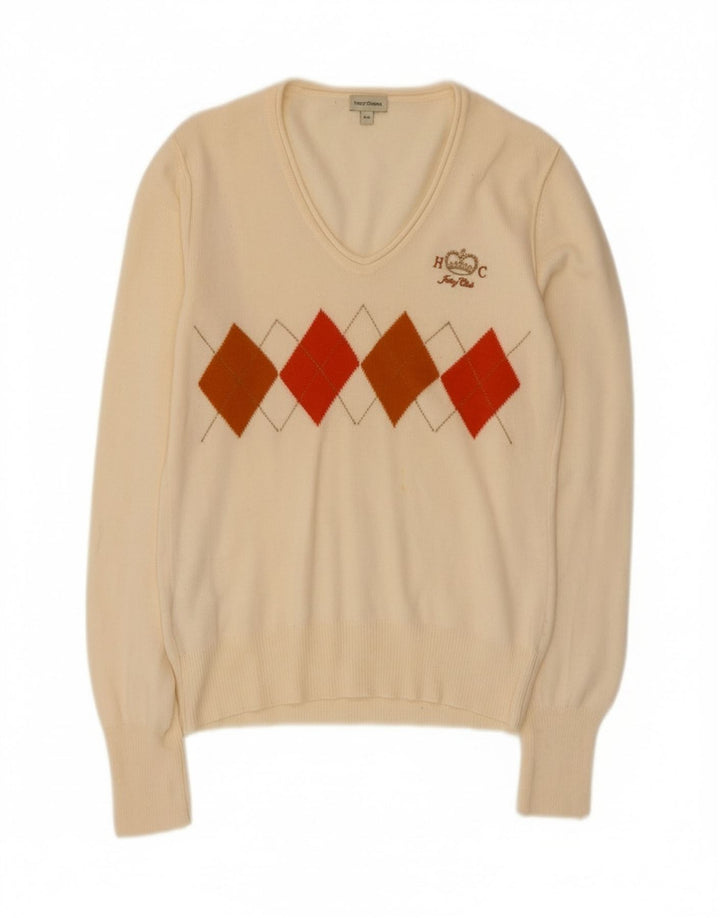 Henry Cottons Damen-Pullover mit V-Ausschnitt IT 46 Large Off White