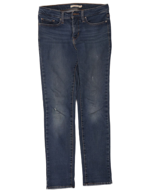 Levi's Damen 312 Distressed Shaping Slim Jeans W28 L27 Blaue Baumwolle