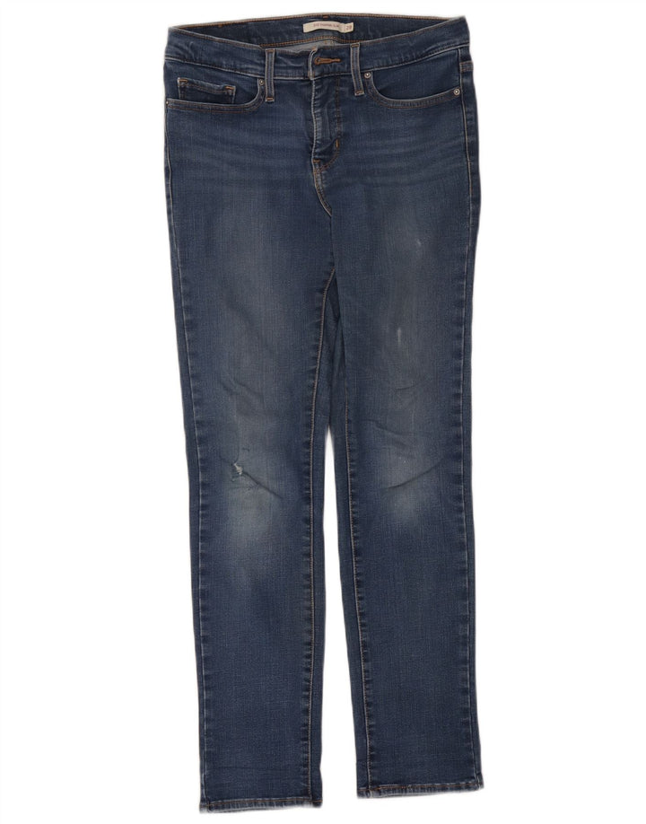 Levi's Damen 312 Distressed Shaping Slim Jeans W28 L27 Blaue Baumwolle