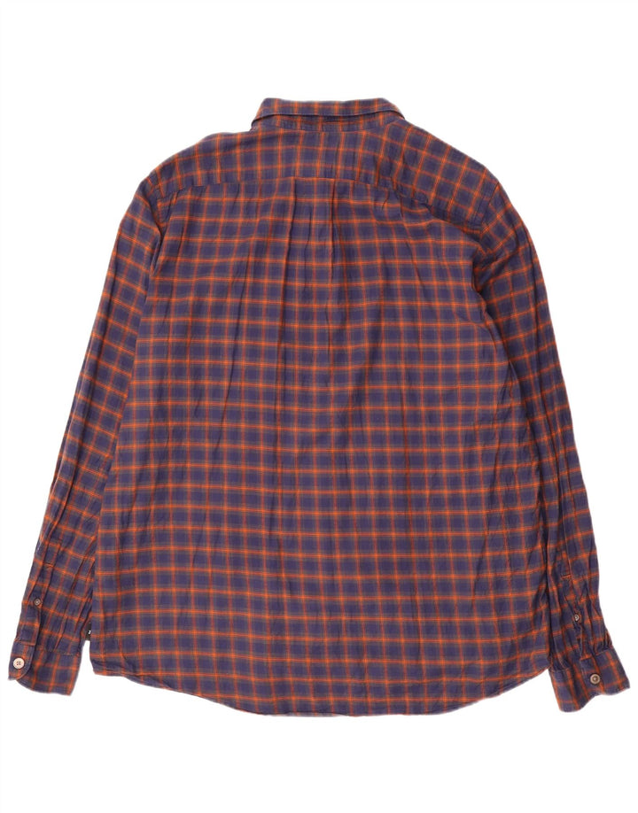 Paul Smith Herrenhemd XL Marineblau kariert Baumwolle