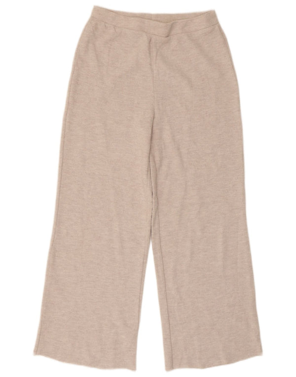 Zara Damen-Trainingshose mit weitem Bein, UK 12, mittelbeigemeliert