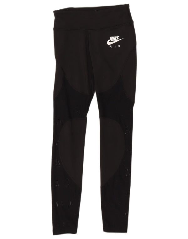 Nike Damen Dri Fit Graphic Leggings UK 4 XS Schwarz Polyester