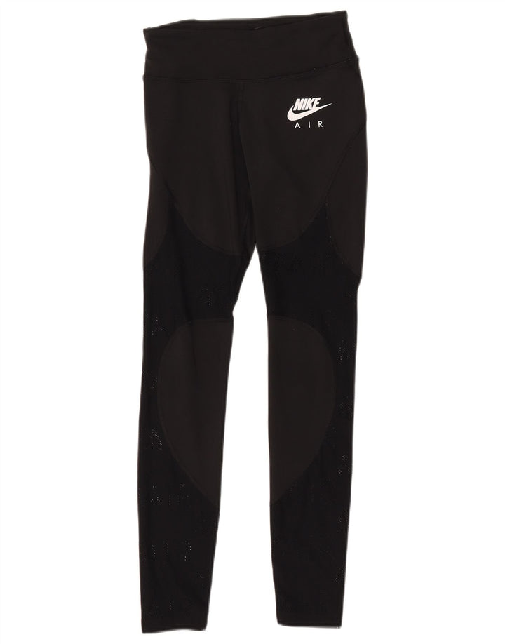 Nike Damen Dri Fit Graphic Leggings UK 4 XS Schwarz Polyester
