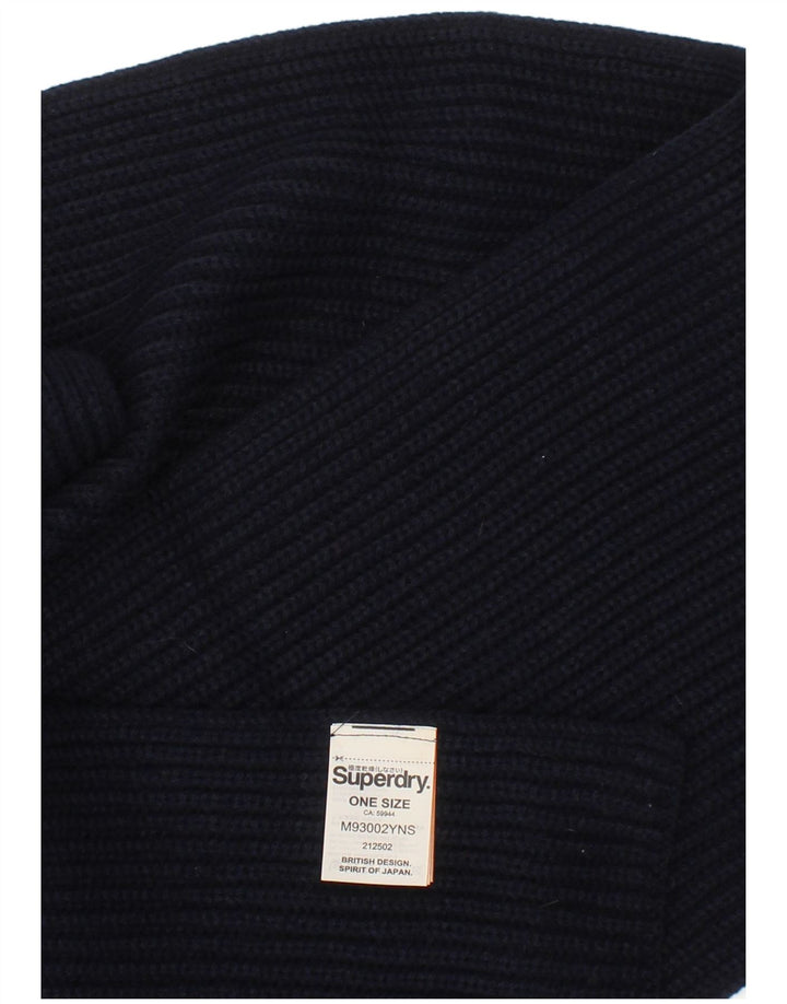 Superdry Herren-Strick-Rechteckschal, Einheitsgröße, Marineblau, Acryl, klassisch