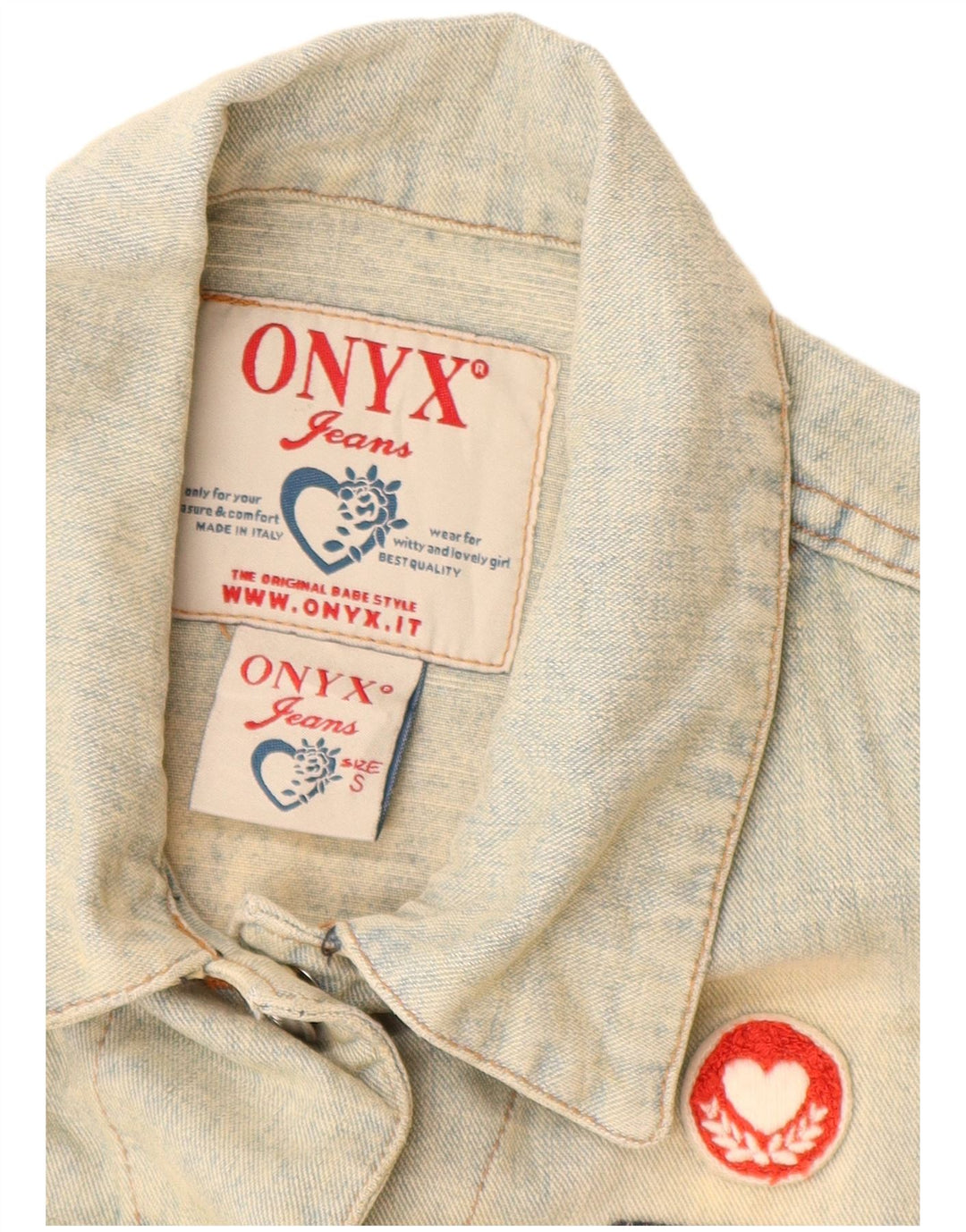 Onyx Damen Jeansweste UK 10 Small Blau Baumwolle