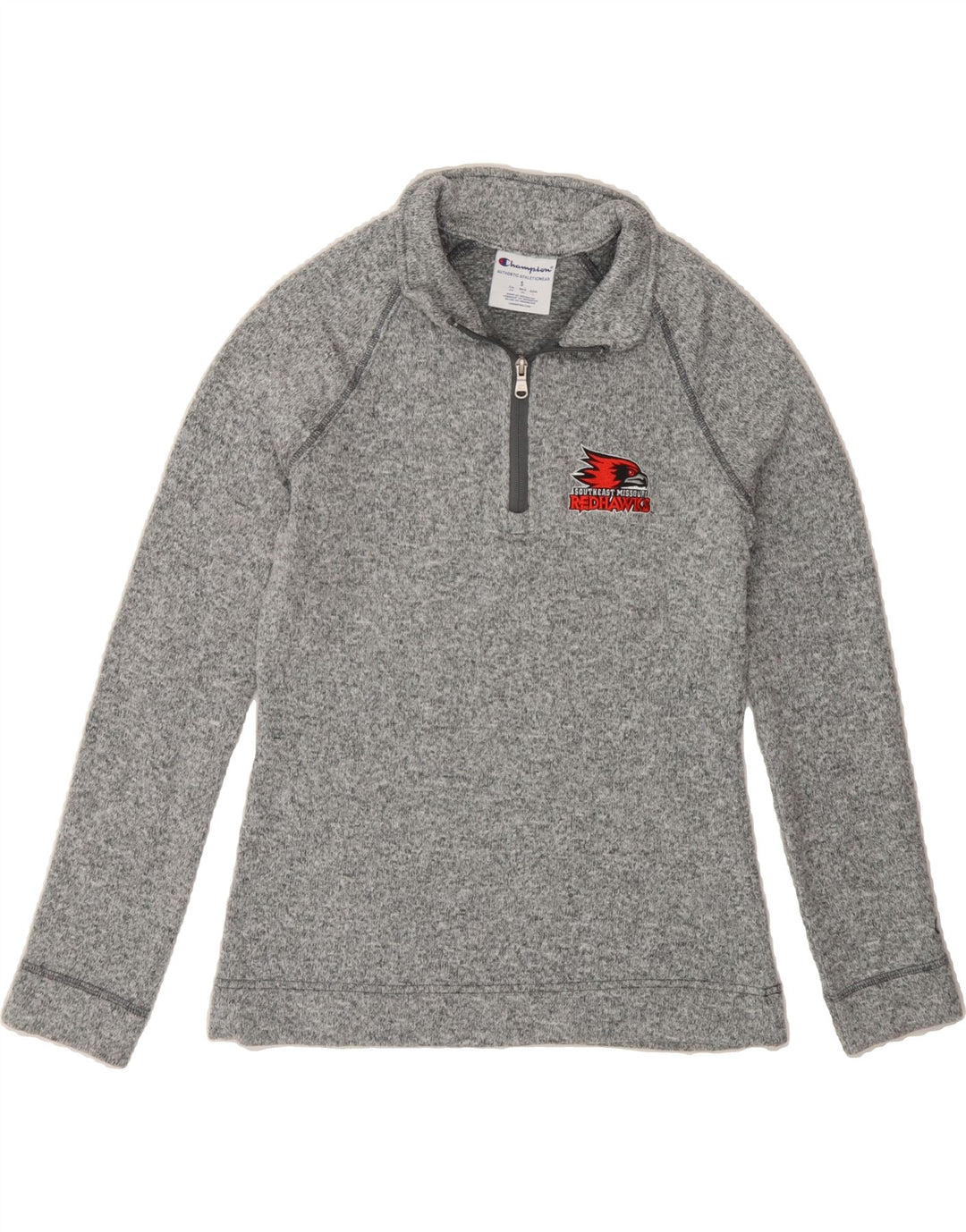 CHAMPION Womens Redhawk Sweatshirt Jumper UK 10 Small Grey Flecked Vintage Champion and Second-Hand Champion from Messina Hembry 