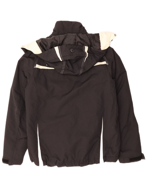 Brugi Damen-Windbreakerjacke mit Kapuze, UK 14, Mittelschwarz, Farbblock