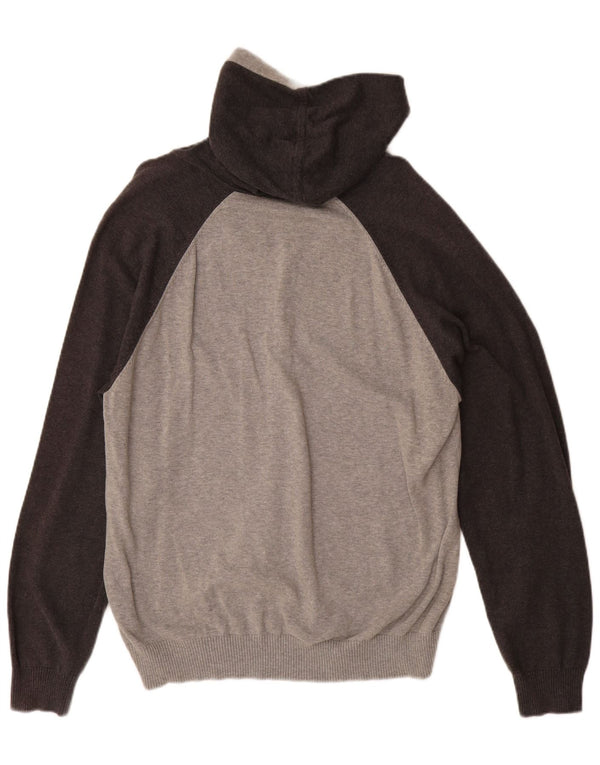 CALVIN KLEIN JEANS Herren-Cardigan mit Kapuze, XL, graue Farbblock-Baumwolle