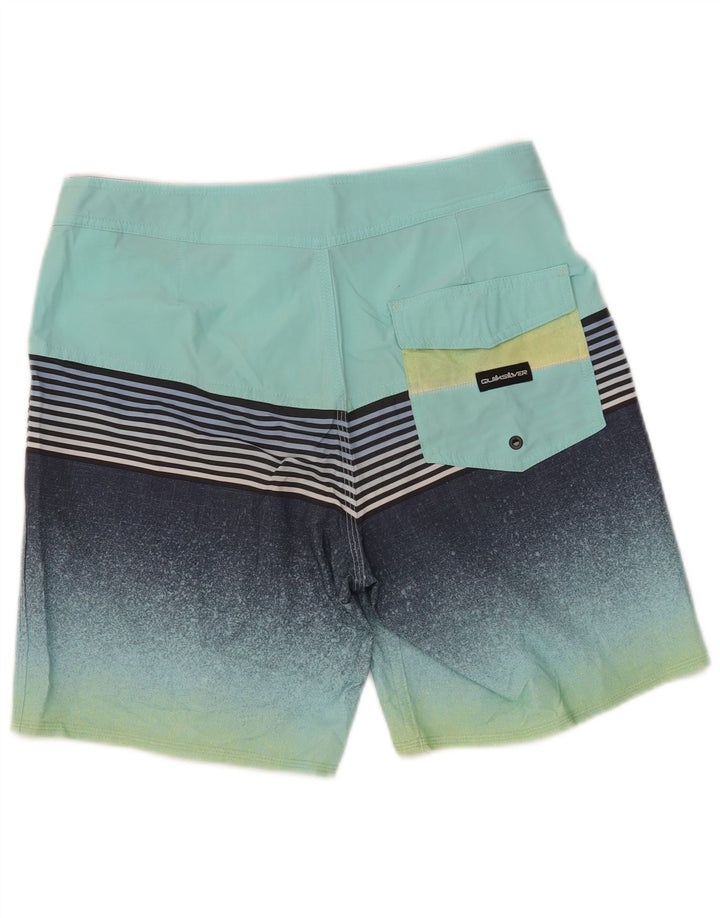 Quiksilver Herren-Badeshorts aus mitteltürkis gestreiftem Polyester