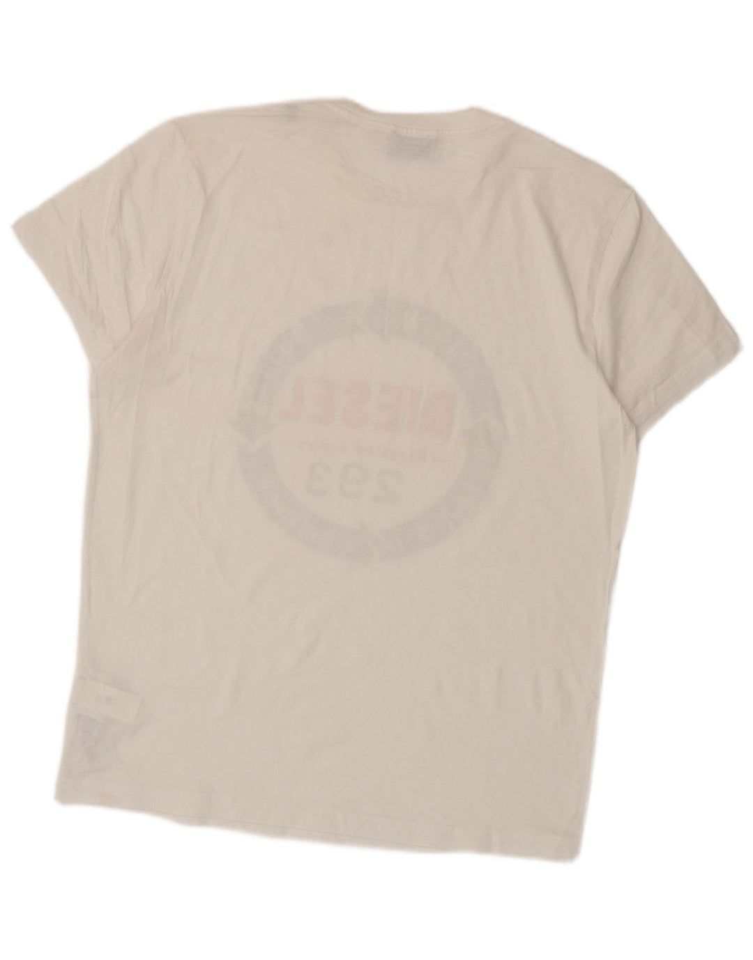 Diesel Herren Grafik-T-Shirt-Oberteil XL aus weißer Baumwolle