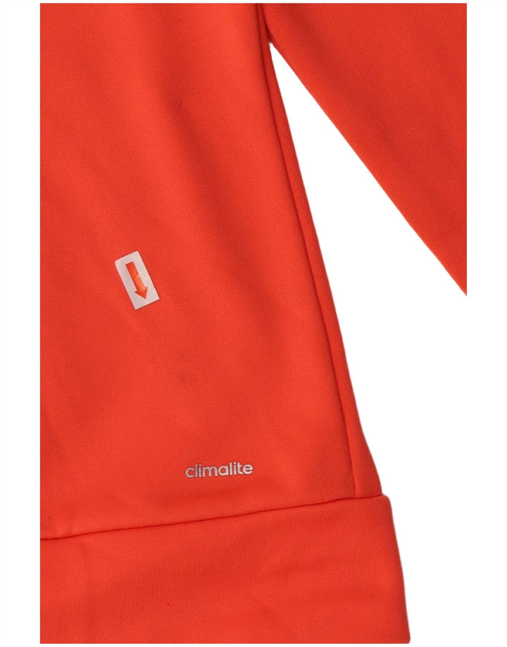 ADIDAS Damen Climalite Trainingsanzug Top Jacke UK 8/10 Small Orange