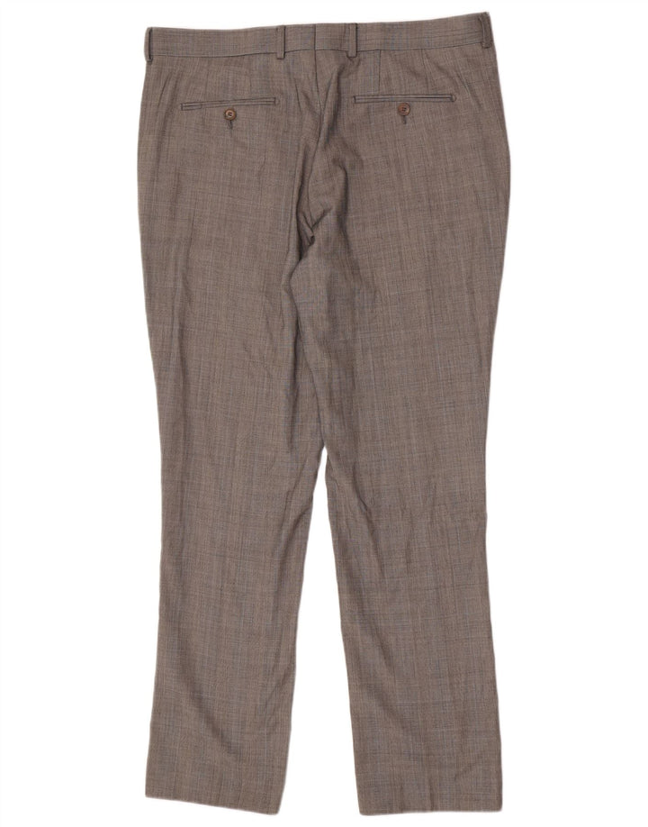 French Connection Herren-Freizeithose, normal, W38, L32, Grau mit Hahnentrittmuster