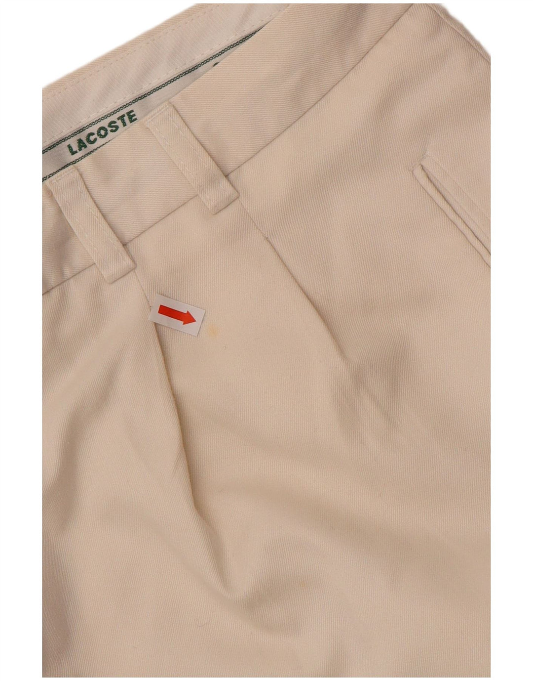 LACOSTE Mens Pegged Chino Shorts IT 52 XL W40  Off White Polyester