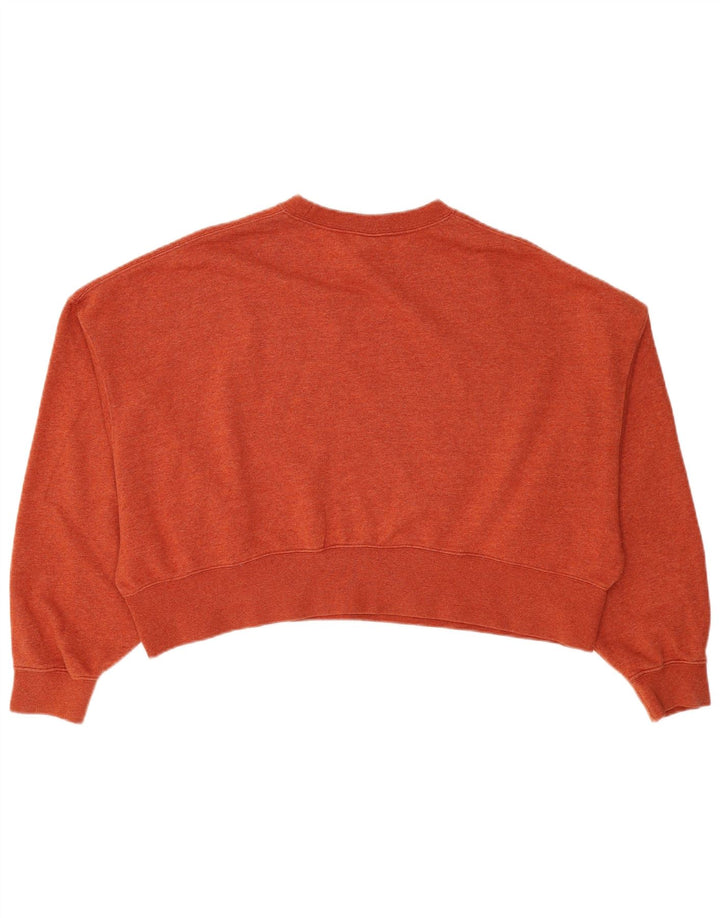 Nike Womens Crop Oversized Sweatshirt Pullover UK 10 Small Orange Baumwolle