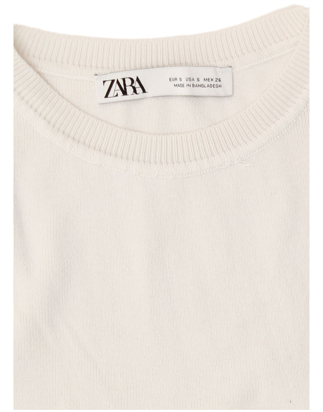 Zara Damen Crop Vest Tank Top UK 8 Small Off White