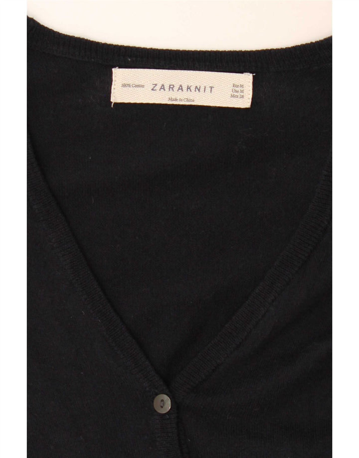 Zara Damen-Cardigan-Pullover UK 12 Mittelmarineblaue Baumwolle