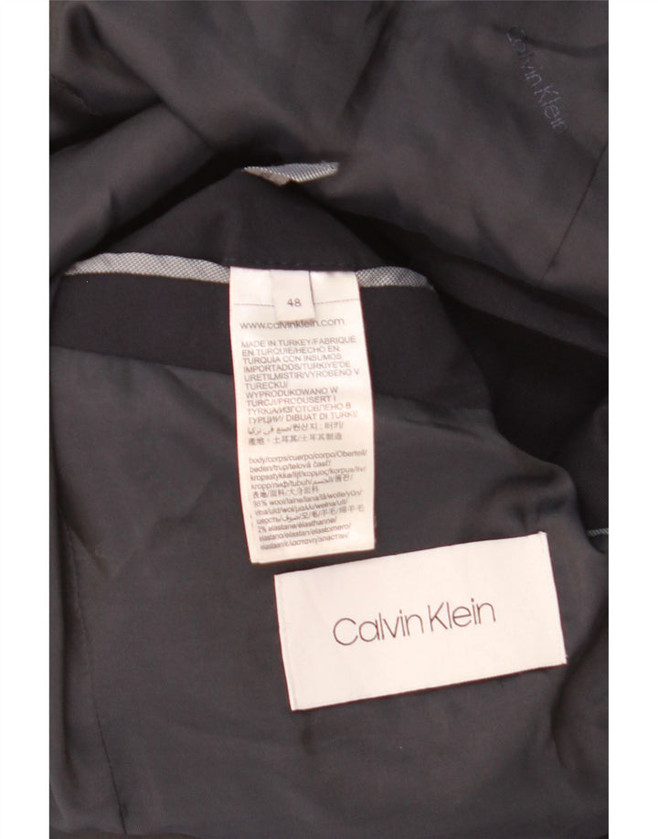 Calvin Klein Herren 2-Knopf-Blazerjacke IT 48 Mittelschwarzes Polyester