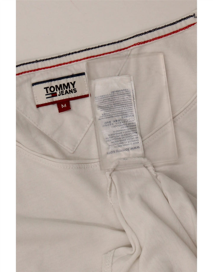 TOMMY HILFIGER Damen T-Shirt Top UK 14 Mittelweiße Baumwolle