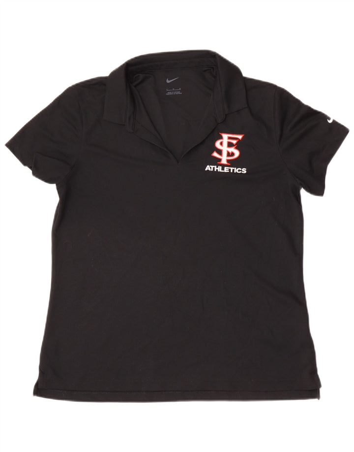 Nike Damen San Francisco Poloshirt UK 14 Large Schwarz Polyester