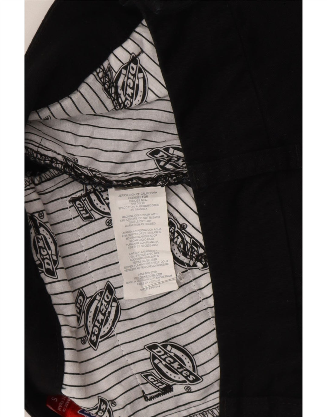 Dickies Damen gerader Rock US 5 Small W28 schwarze Baumwolle
