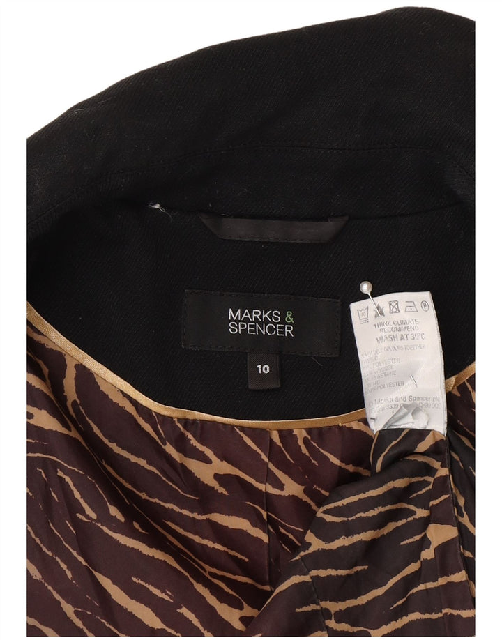 Marks & Spencer Damen-Blazerjacke mit 1 Knopf, Gr. 10, Größe S, Schwarz, Polyester