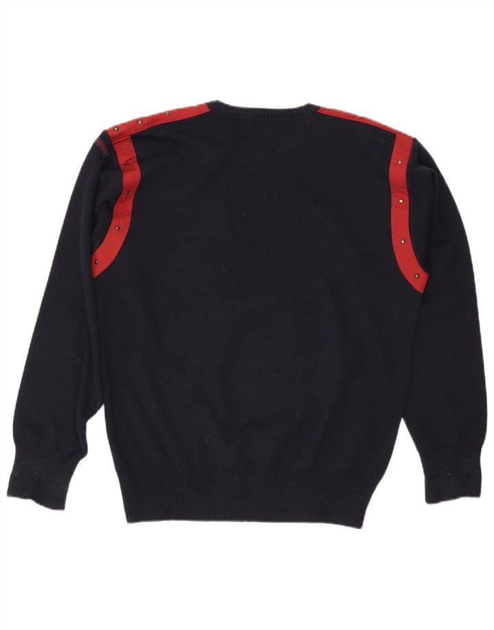 Paul & Shark Herren-Pullover mit Rundhalsausschnitt, mittlerer Marineblau-Farbblock