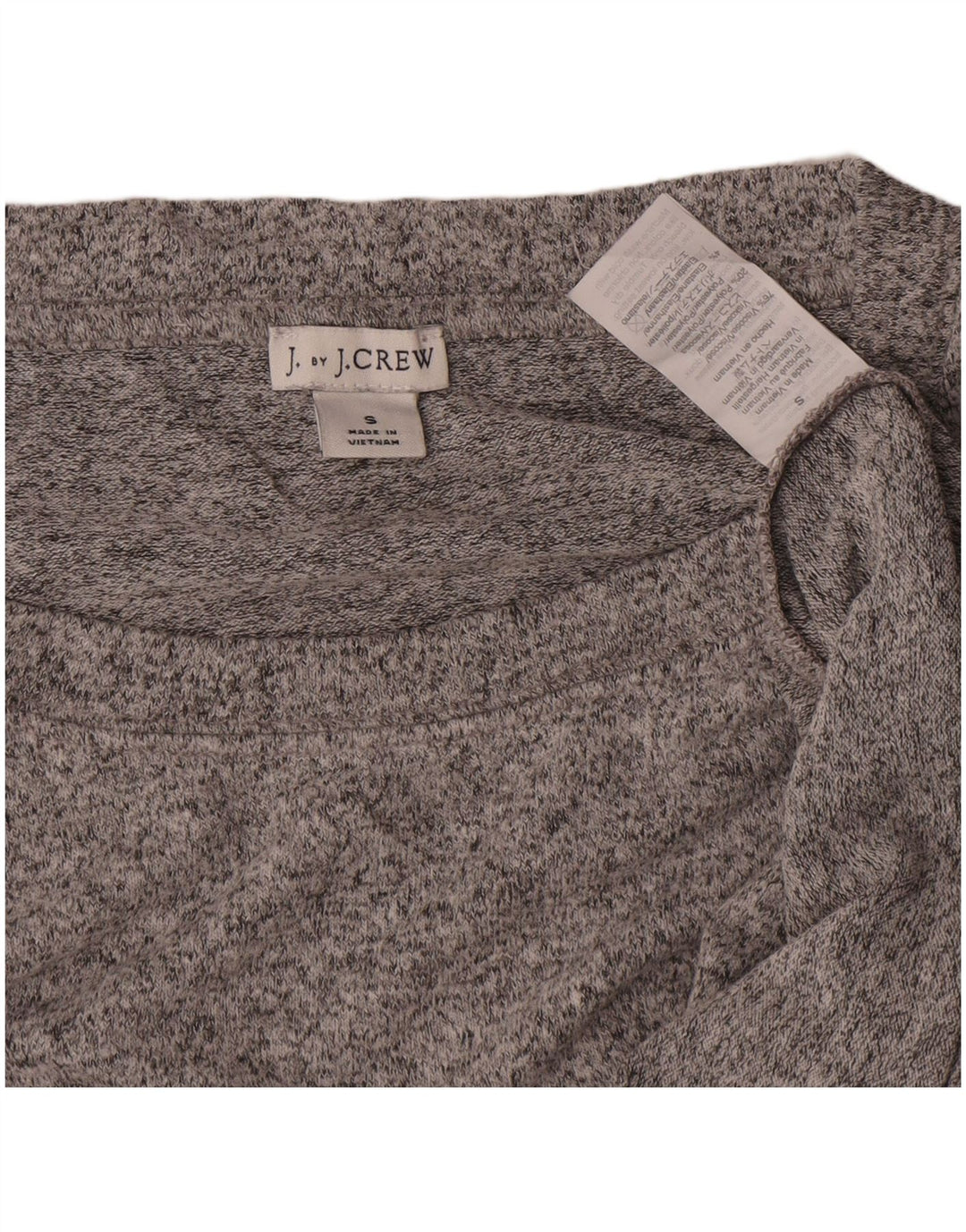 J. Crew Damen-Pullover, übergroß, U-Boot-Ausschnitt, Gr. 10, Größe S, Grau meliert