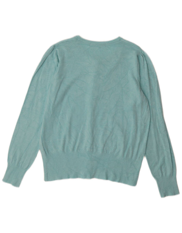 Marks & Spencer Damen Strickjacke Pullover UK 14 Mittelblau