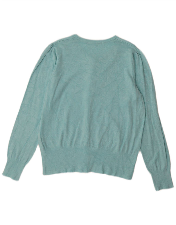 Marks & Spencer Damen Strickjacke Pullover UK 14 Mittelblau