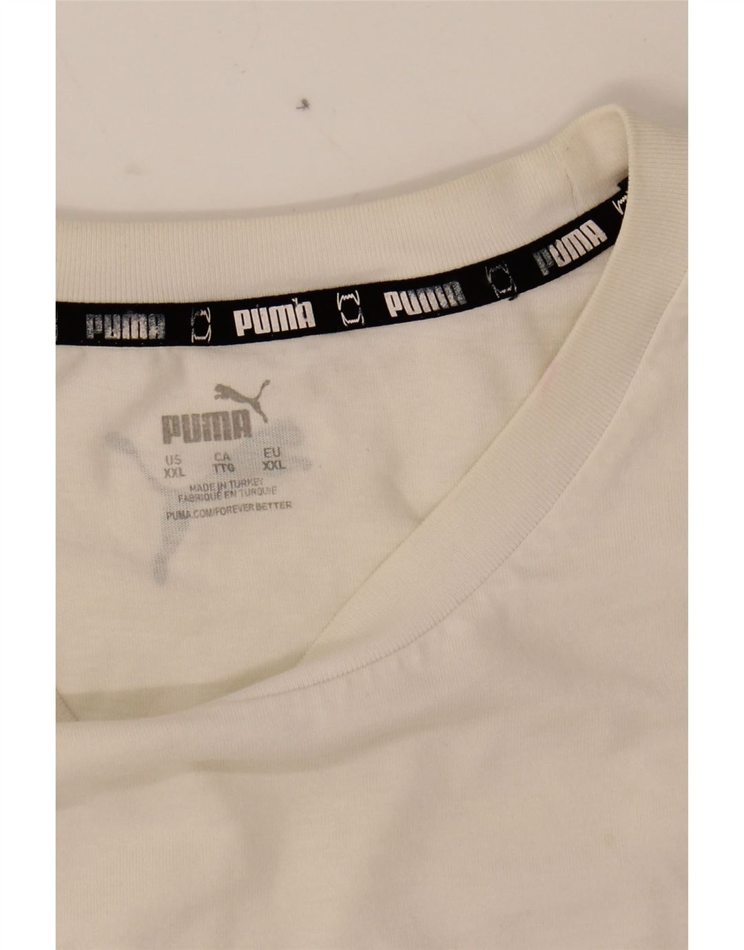 PUMA Mens Graphic T-Shirt Top 2XL White Vintage Puma and Second-Hand Puma from Messina Hembry 
