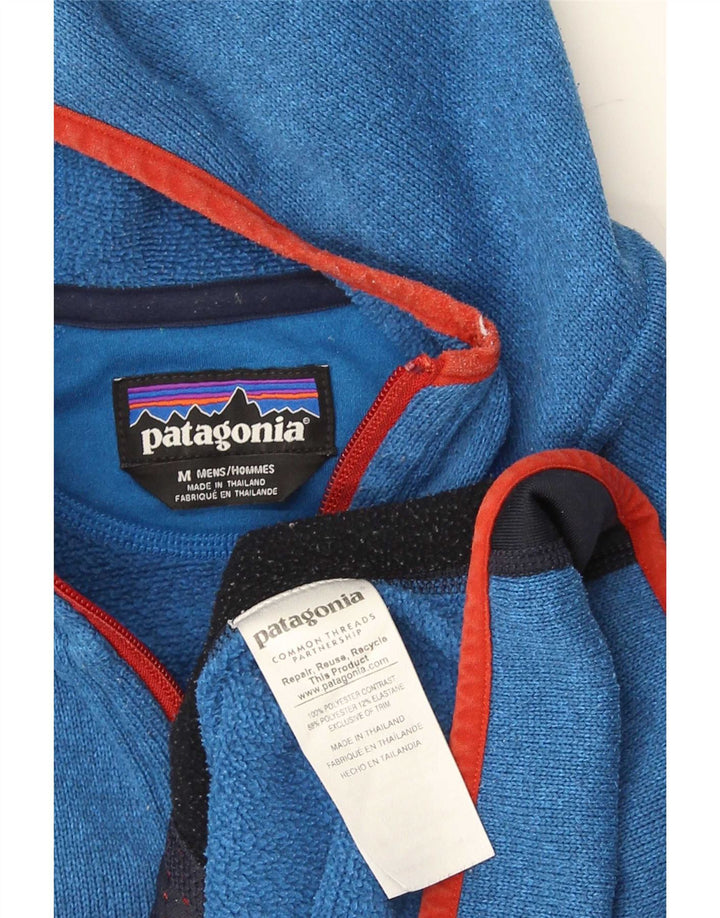 Patagonia Herren-Kapuzenpullover mit Reißverschluss, mittelblau, Farbblock-Polyester