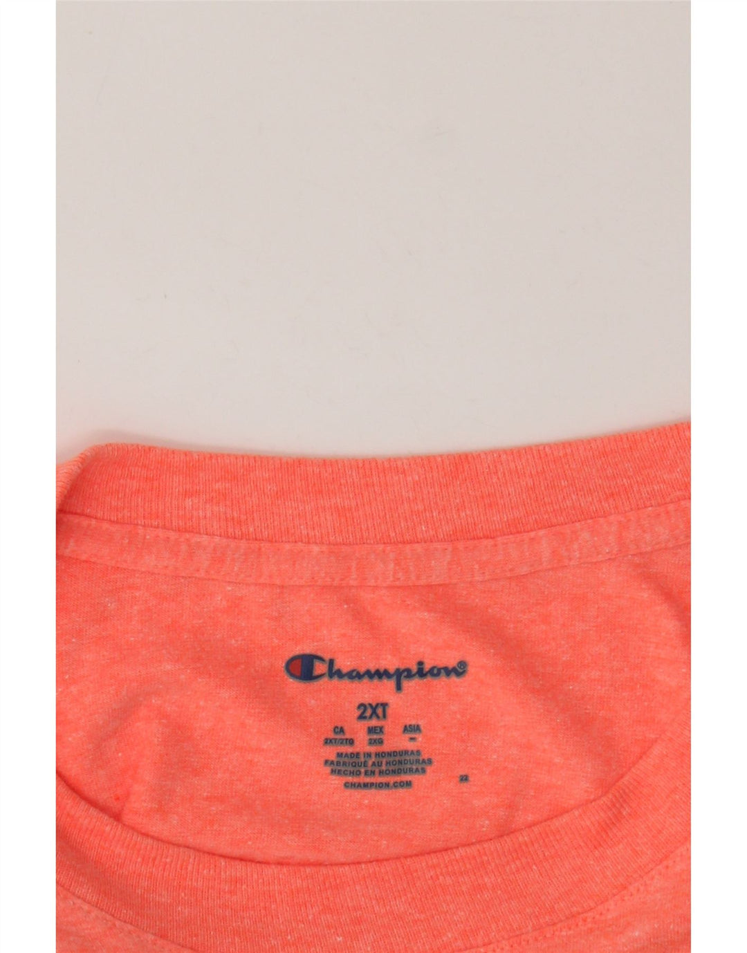 CHAMPION Damen Crop Graphic T-Shirt Top UK 20 2XL Orange meliert