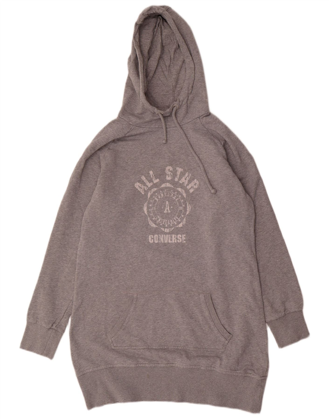 CONVERSE Damen All Star Longline Graphic Hoodie Pullover UK 18 XL Grau