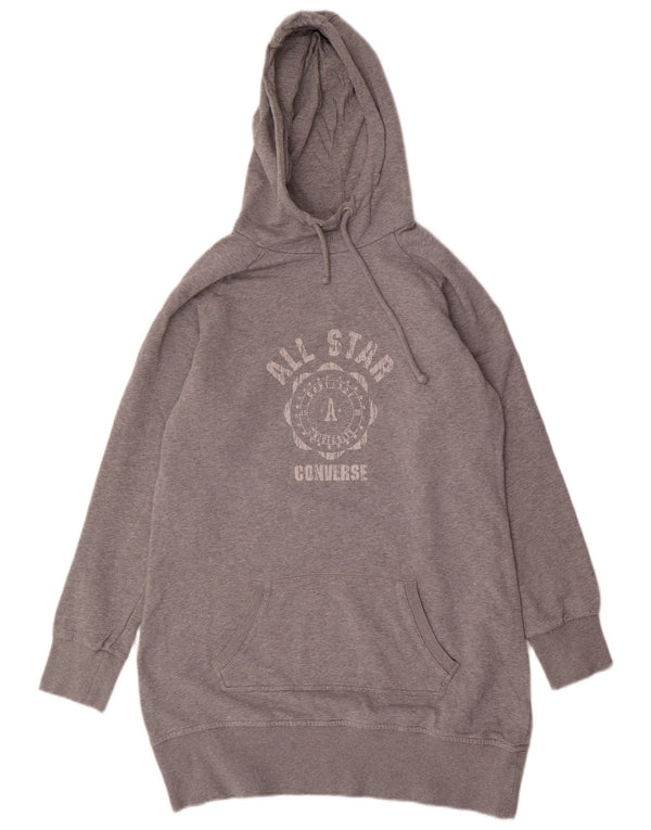 CONVERSE Damen All Star Longline Graphic Hoodie Pullover UK 18 XL Grau