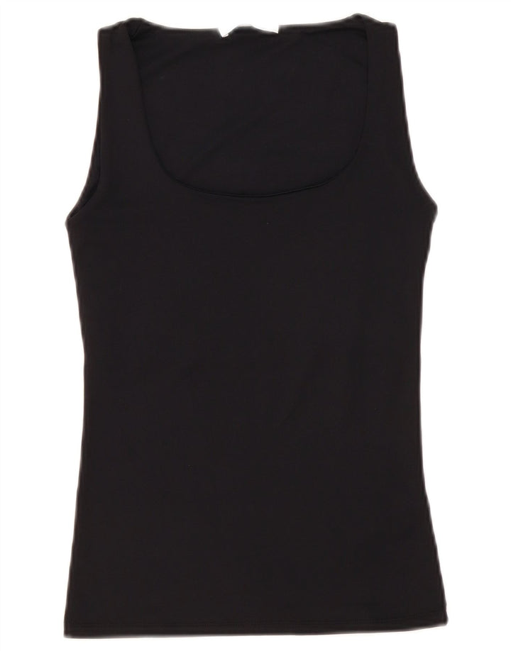 Zara Damen Weste Top UK 8 Small Schwarz Polyamid