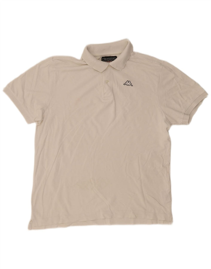 Kappa Herren-Poloshirt, groß, weiße Baumwolle