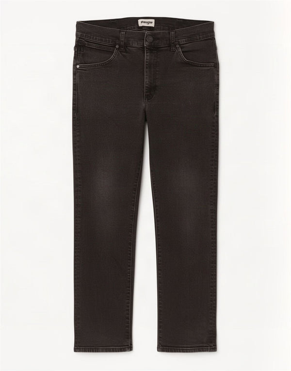 Wrangler Herren Larston Slim Tapered Jeans W34 L29 Schwarze Baumwolle