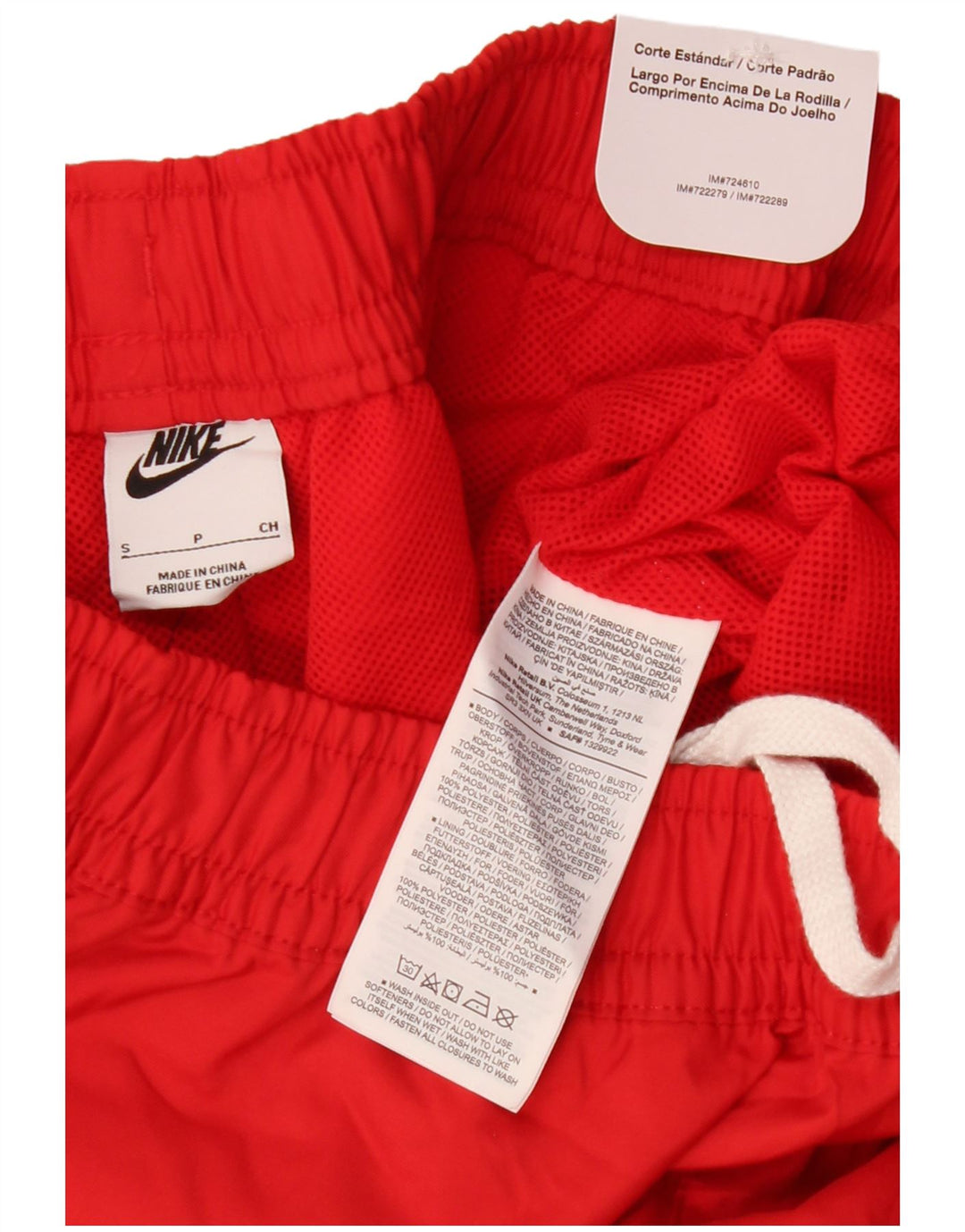 Nike Herren-Badeshorts, Größe S, Rot, Polyester